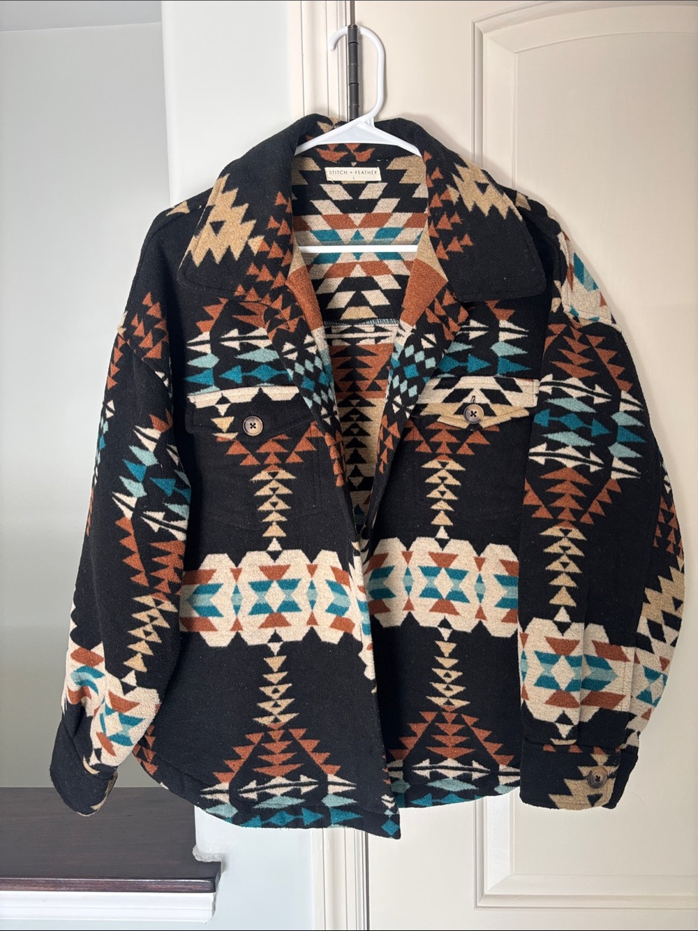 Western Aztec Pattern Wool Jacket